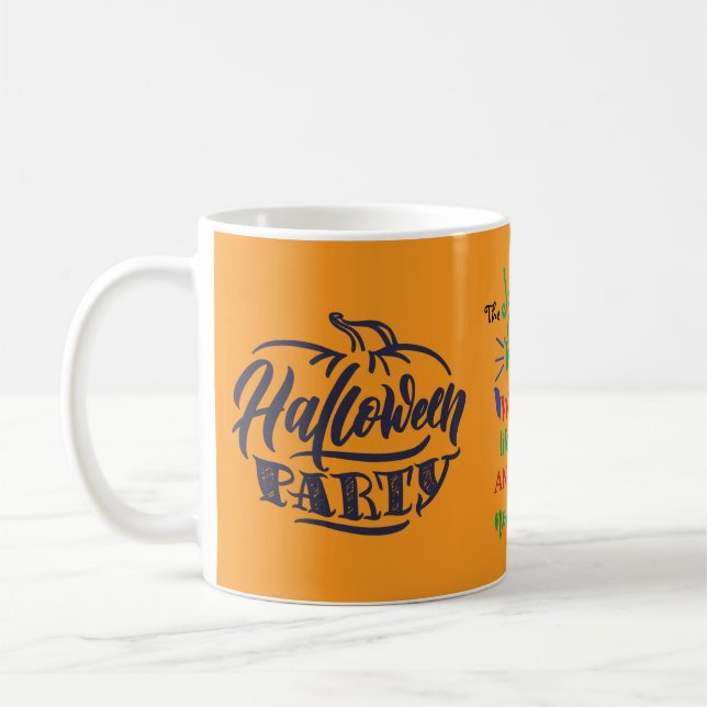 Caneca De Café Spooky Orange Trendy Halloween (Esquerda)