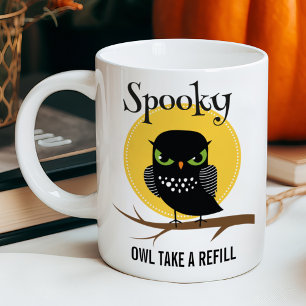 Caneca De Café Spooky Owl toma um Halloween de recarga