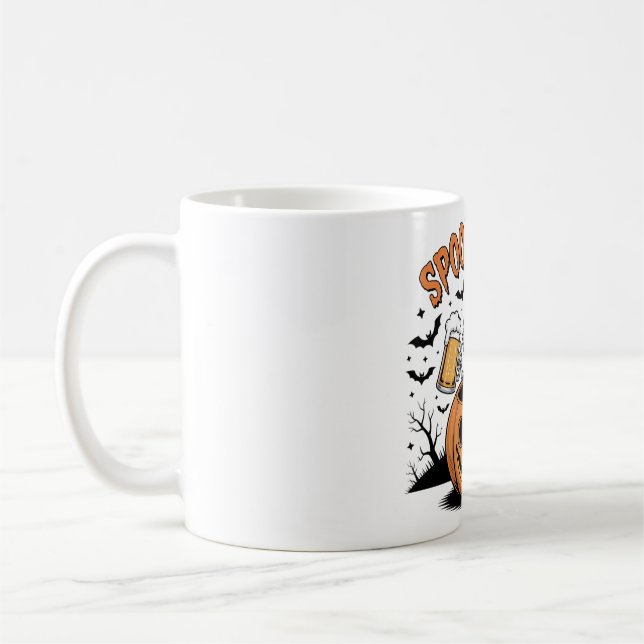 Caneca De Café Spooky Sips Skeleton Lizard Halloween (Esquerda)