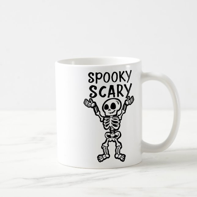 Caneca De Café Spooky Skeleton Skeleton Halloween (Direita)