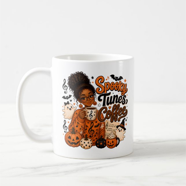 Caneca de Café Spooky Tunes – Presente para Profes (Esquerda)