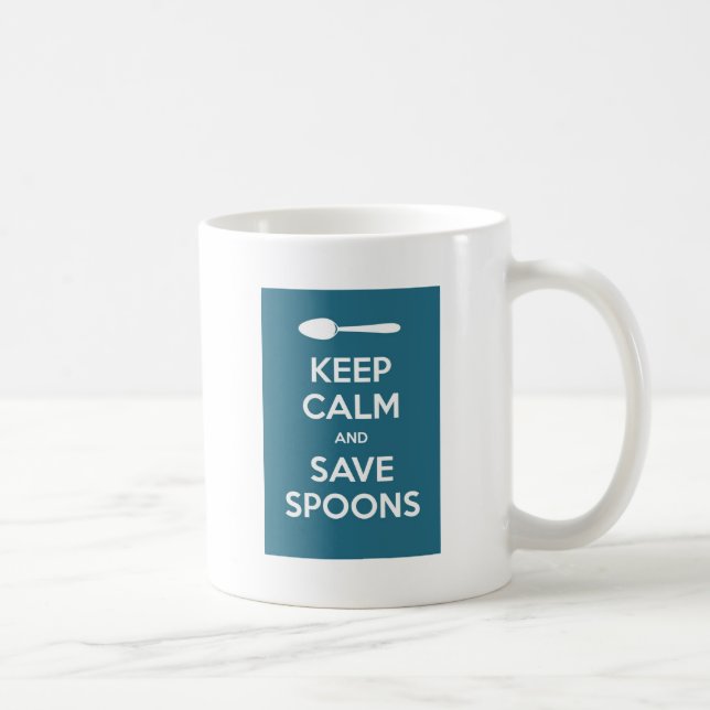 Caneca De Café Spoonie-Mantenha a calma e salvar a doença (Direita)