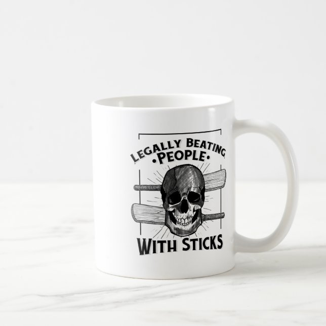 Caneca De Café Sport Humor Legally Beating People With Sticks Sku (Direita)