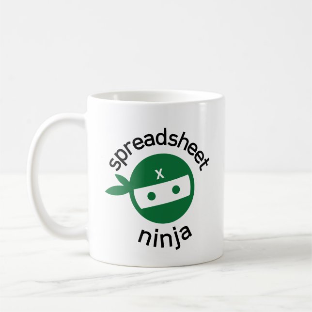 Caneca De Café Spreadsheet Ninja Coffee Mug (Esquerda)