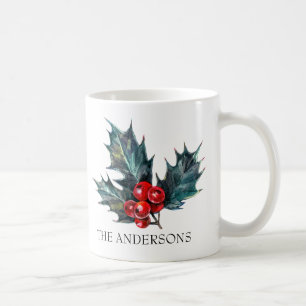 Caneca De Café Sprig de Natal Personalizado