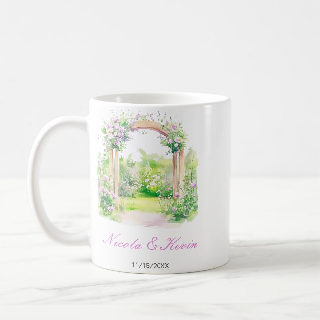 Caneca De Café Spring Floral Wedding Arch (Esquerda)