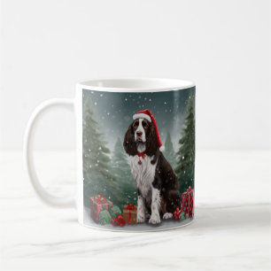 Caneca De Café Springer Spaniel Dog no Natal da Neve