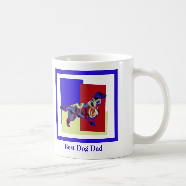 Caneca De Café Springer Spaniel Dog Silhouette TRBY Day (Direita)