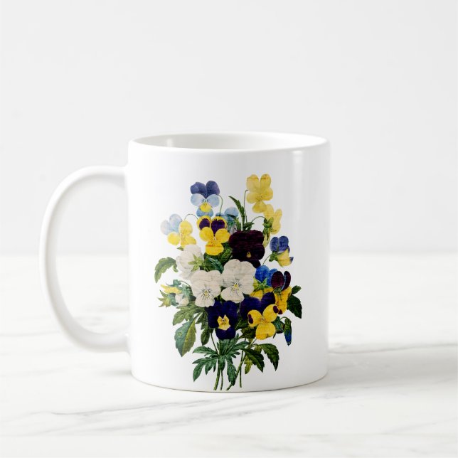 Caneca De Café Springtime, pansias, presente para ela, jardineiro (Esquerda)