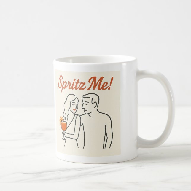 Caneca De Café "Spritz Me!" Flirty Italiano Aperitivo Casal Mug (Direita)