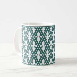Caneca De Café Spruce Fleur-de-Lys Lattice Coffee Mug