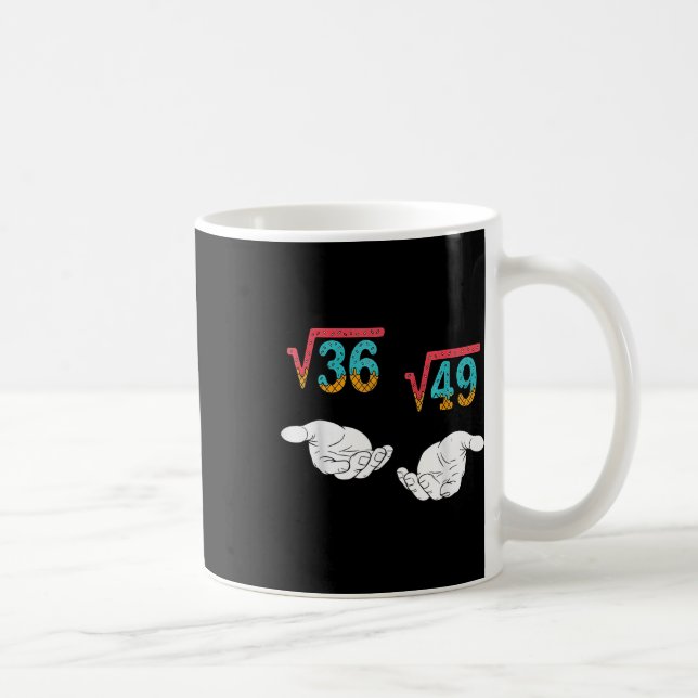 Caneca De Café Square Root 36 49 Meme 67 Ice Cream Drip Math Teac (Direita)