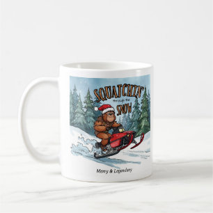 Caneca De Café Squatchin 'através da Neve Natal Bigfoot