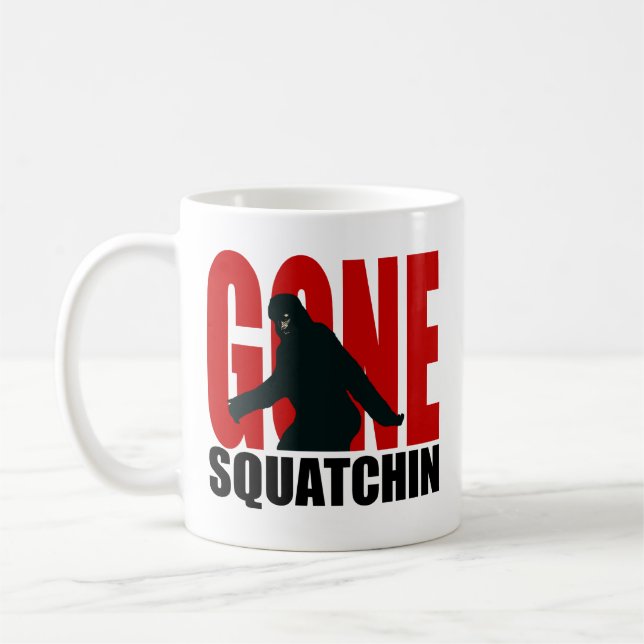 Caneca De Café Squatchin ido (vermelho & preto) (Esquerda)