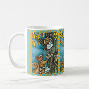 CANECA DE CAFÉ SQUIRRELS E OBRIGAÇÃO DE OWL, PEDAÇO DE ACORNA HOM