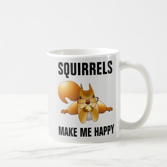 CANECA DE CAFÉ SQUIRRELS ME FAZEM FELIZ SQUIRREL CAFÉ MUG (Direita)