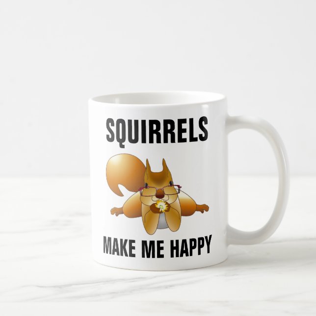 CANECA DE CAFÉ SQUIRRELS ME FAZEM FELIZ SQUIRREL CAFÉ MUG (Direita)