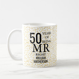 Caneca De Café Srª Sra Certo Divertido 50º Aniversário de Casamen