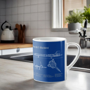 Caneca De Café SR-71 Blackbird - Planos de avião Blueprint AD