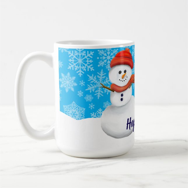 Caneca De Café Sr. Boneco de Neve Felizes Festas (Esquerda)