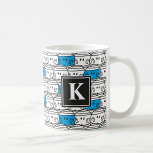 Caneca De Café Sr. Bump Padrão Azul Monograma