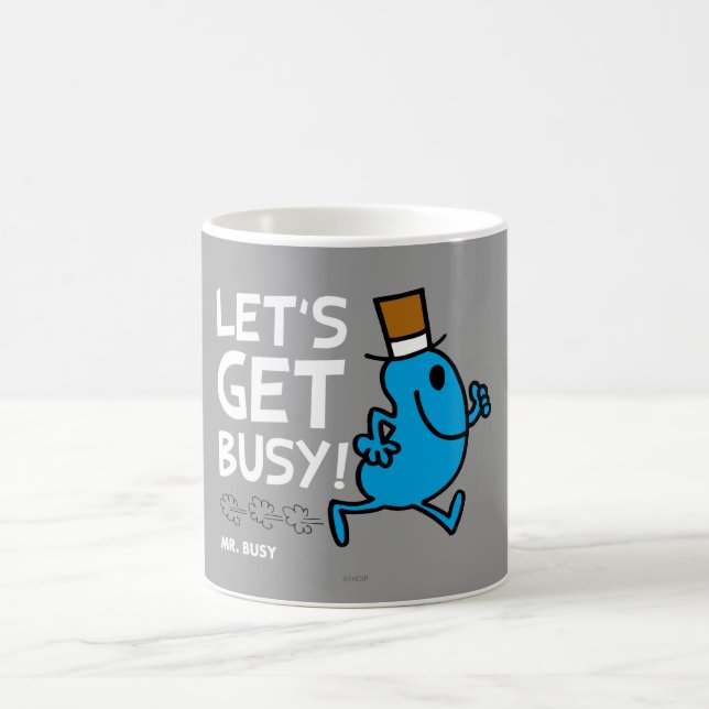 Caneca De Café Sr. Busy | Vamos Obter Texto Branco Ocupado (Centro)