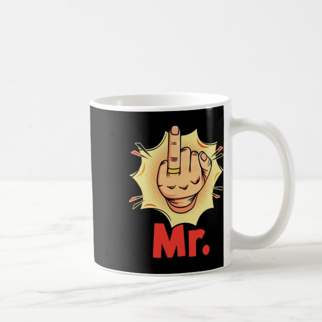 Caneca De Café Sr. - Casamento Ring Finger Honeymoon Groom (Direita)
