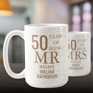 Caneca De Café Sr. Certo Diversão 50º Aniversário de Casamento Co