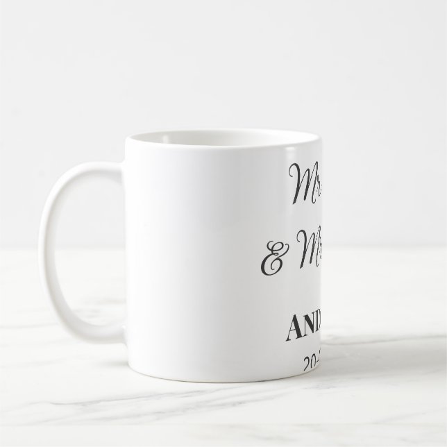 Caneca De Café Sr e Sra adicionam data ano presente de casamento  (Esquerda)