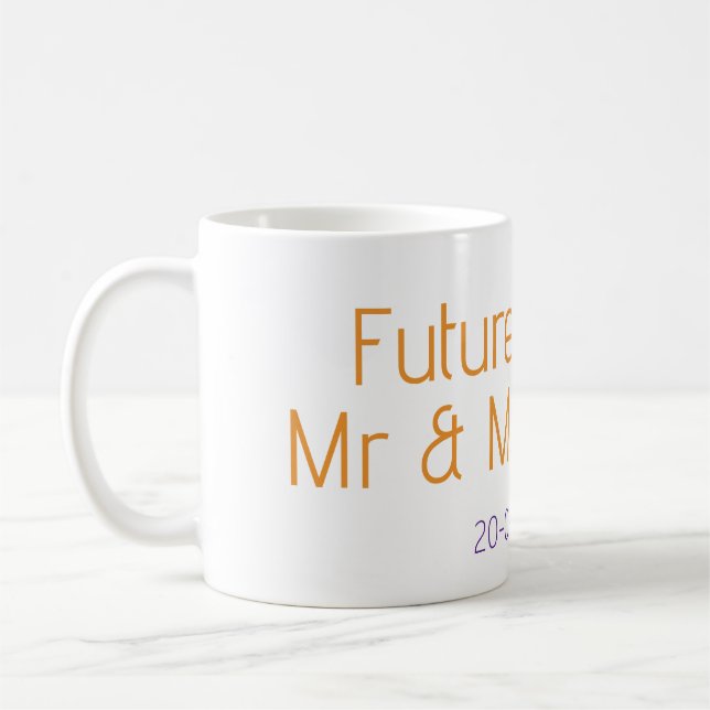 Caneca De Café Sr e Sra adicionam data ano presente de casamento  (Esquerda)
