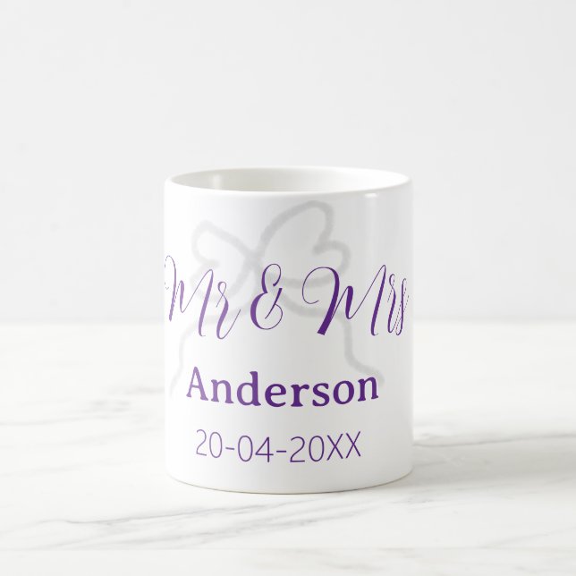 Caneca De Café Sr e Sra adicionam nome da família data ano arco d (Centro)