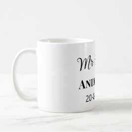 Caneca De Café Sr e Sra adicionam nome da família data ano favor 