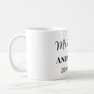 Caneca De Café Sr e Sra adicionam nome da família data ano favor