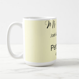 Caneca De Café sr e sra nome ano casamento casal simples amarelo