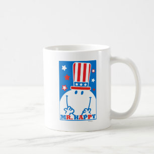 Caneca De Café Sr. Feliz Com Patriótico Chapéu