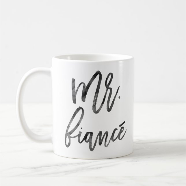 Caneca De Café Sr. Fiancé Manchado de tinta Na moda Rotulação (Esquerda)