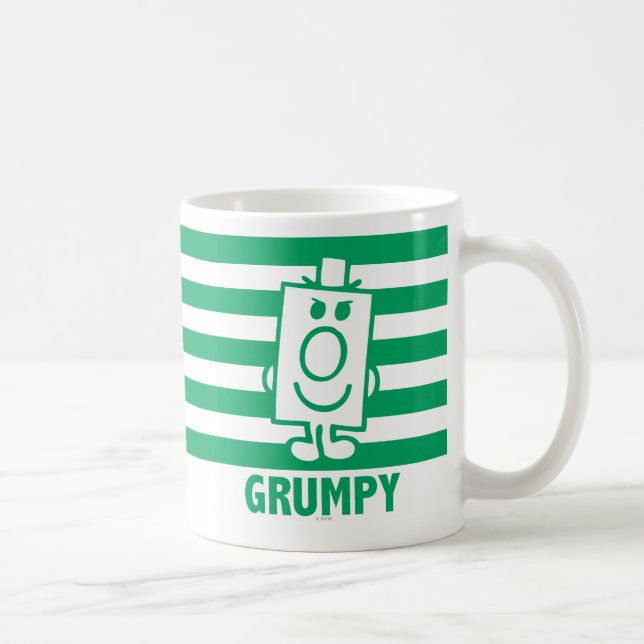 Caneca De Café Sr. Grumpy | Grin Mischievous e faixas verdes (Direita)