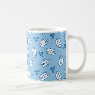 Caneca De Café Sr. Grumpy   Padrão de poço de emoção azul