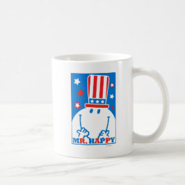Caneca De Café Sr. Happy com chapéu patriótico