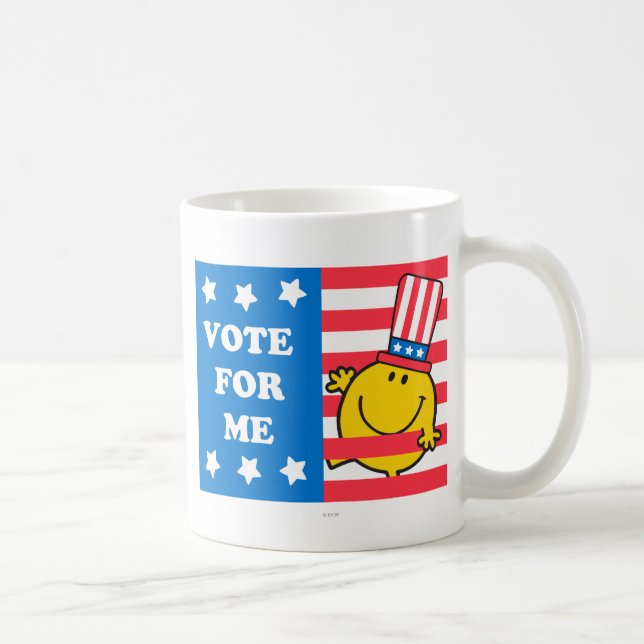 Caneca De Café Sr. Happy Vote Em Mim Flag (Direita)