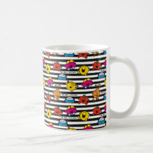 Caneca De Café Sr. Homem & teste padrão pequeno das listras da