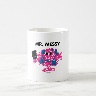 Caneca De Café Sr. Messy Segurando Um Pincel