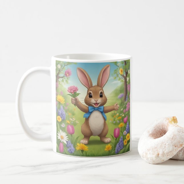 Caneca De Café Sr. Rabbit Diz Boa Manhã (Com Donut)