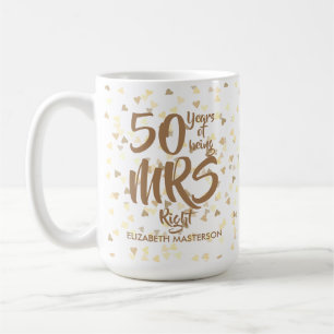Caneca De Café Sra. Aniversário de Bodas de Ouro 50 anos