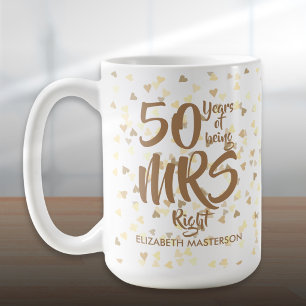 Caneca De Café Sra. Aniversário de Bodas de Ouro de 50 anos