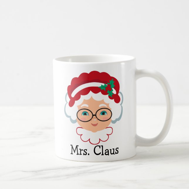 Caneca De Café Sra. Claus Face Personalizada Feriado Coffee Mug (Direita)