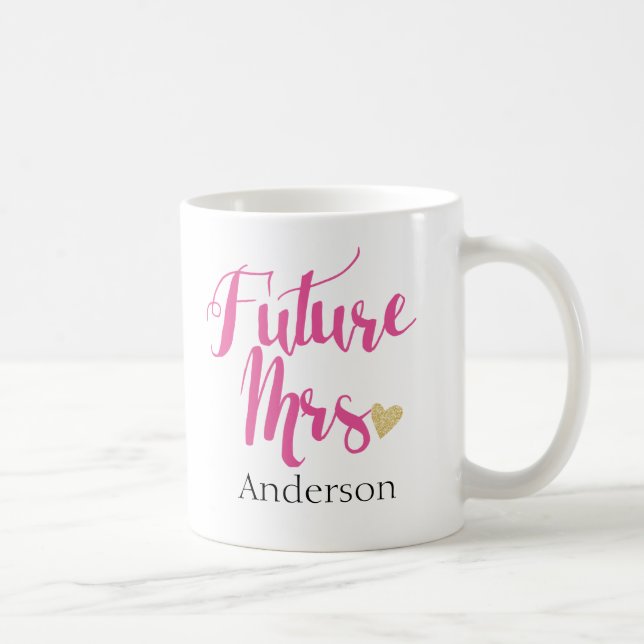 Caneca De Café Sra. futura personalizada | Bride-to-Be3 (Direita)