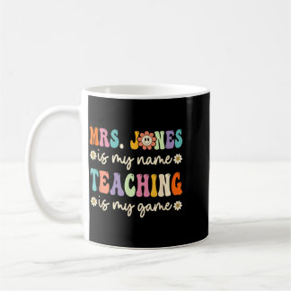 Caneca De Café Sra Jones É Meu Nome Professora Retro Groovy