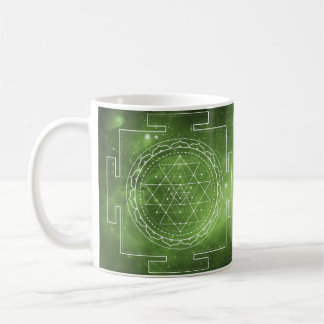 Caneca De Café Sri Yantra Sagrada Geometria Molho Verde