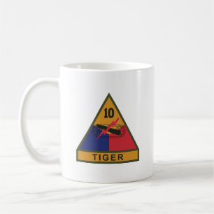 Caneca De Café SSI - 10ª divisão blindada com fita de nome